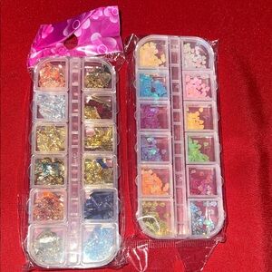 Colorful Nail Art Foil and Heart Sequin, NWT